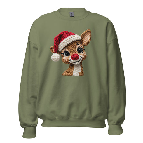 Faux Yarn Reindeer Crewneck