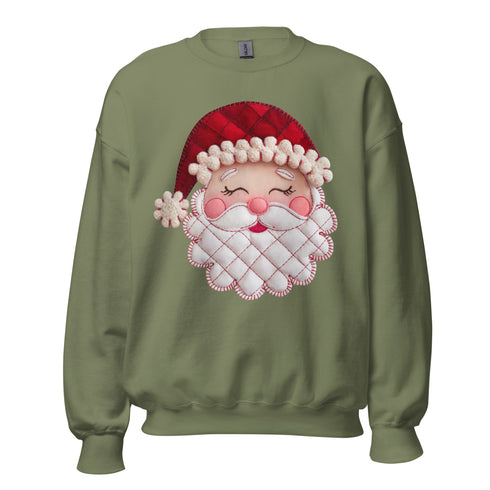 Santa Faux Patchwork Christmas Sweatshirt,