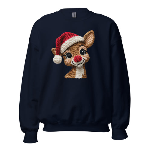 Faux Yarn Reindeer Crewneck
