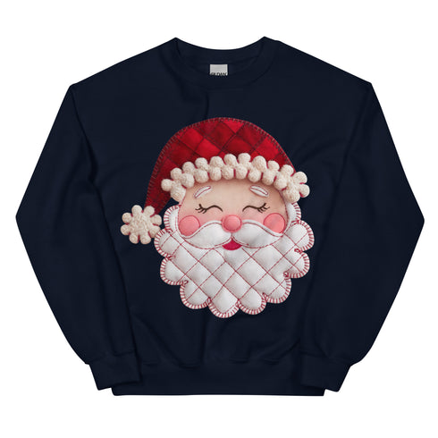Santa Faux Patchwork Christmas Sweatshirt,