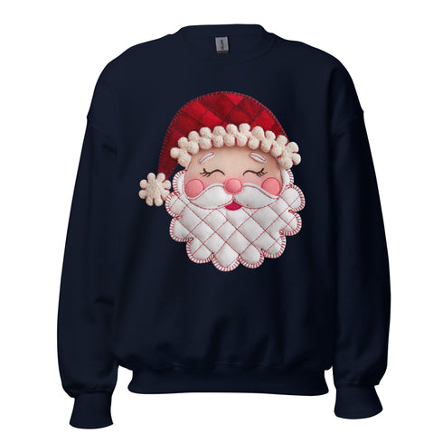 Santa Faux Patchwork Christmas Sweatshirt,