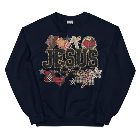 Jesus Faux Quilted Crewneck