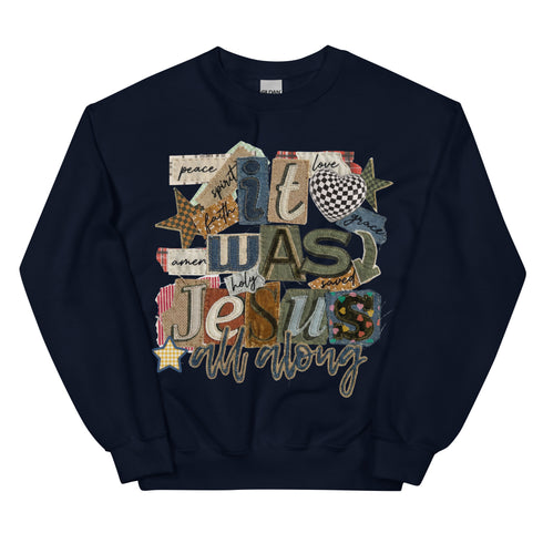 It was Jesus Faux Quilt Crewneck
