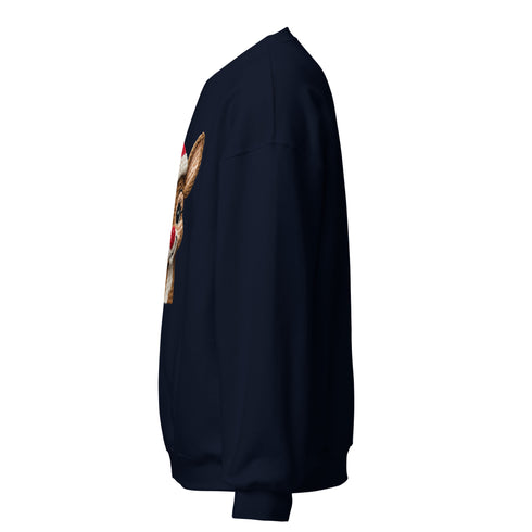 Faux Yarn Reindeer Crewneck