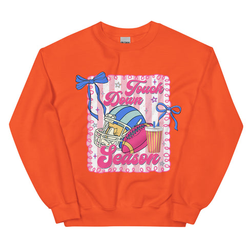 Football Touch Down Season Pink Sweatshirt