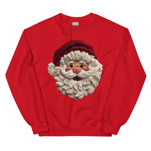 Faux Crochet Yarn Jolly Santa Sweatshirt