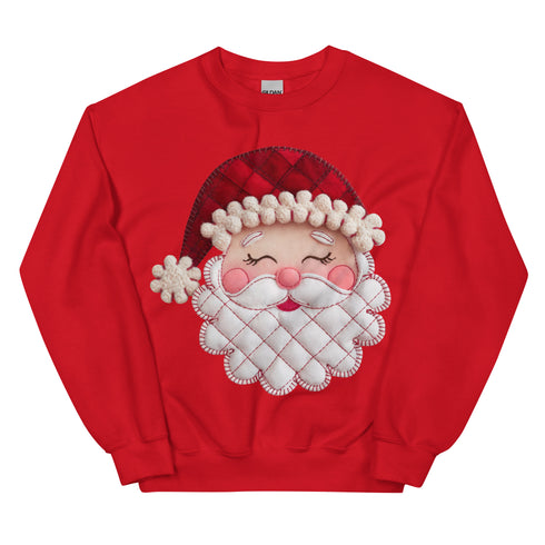 Santa Faux Patchwork Christmas Sweatshirt,