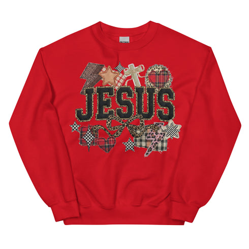 Jesus Faux Quilted Crewneck