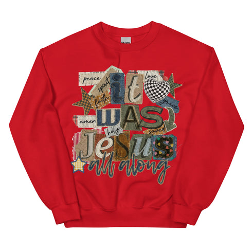 It was Jesus Faux Quilt Crewneck
