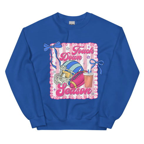 Football Touch Down Season Pink Sweatshirt