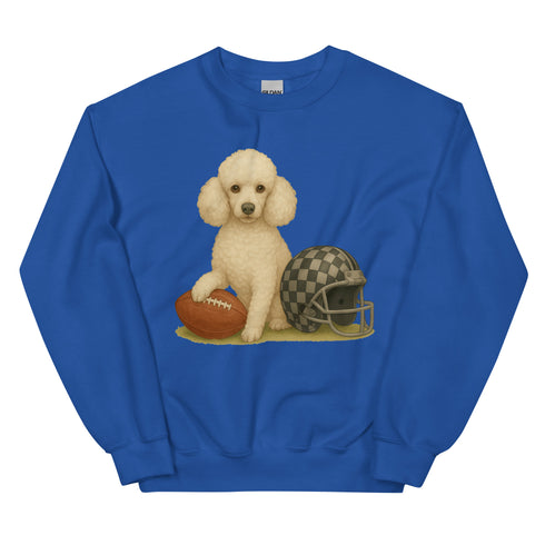 White Poodle Football Sweatshirt