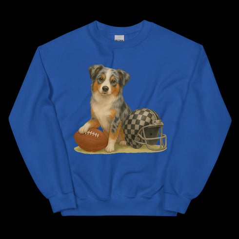 Blue Merle Aussie Football Sweatshirt