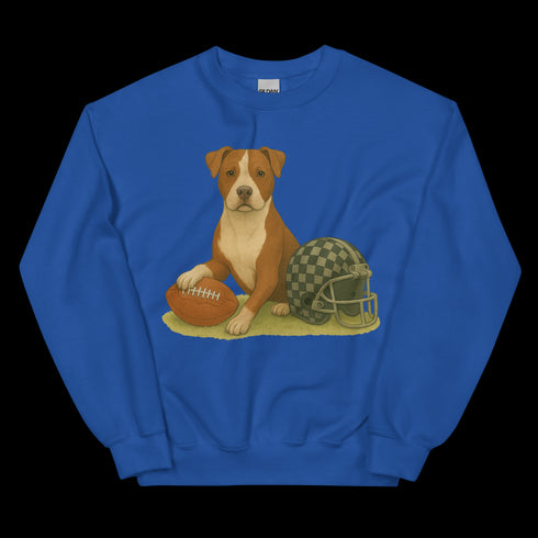 Pitbull Brown and White Football Sweatshirt