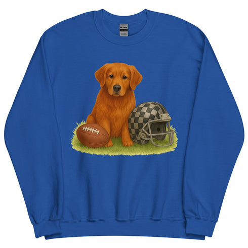 Red Golden Retriever Football Crewneck