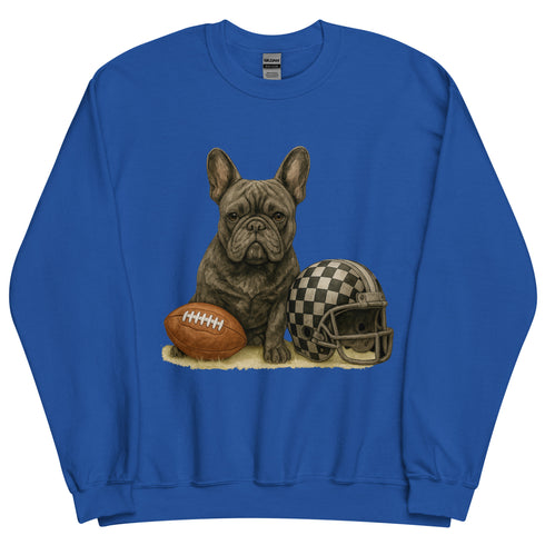 Black French Bulldog Football Sweatshirt