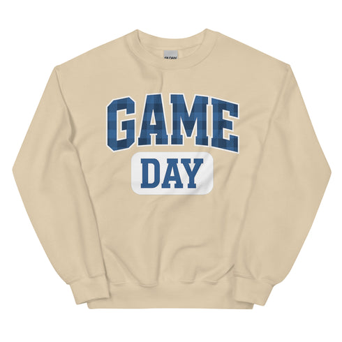 Game Day Royal Blue Plaid Football Sweatshirt