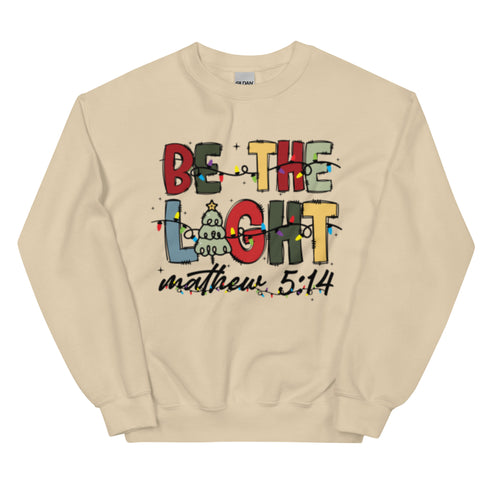 Be The Light Christian Christmas Crewneck