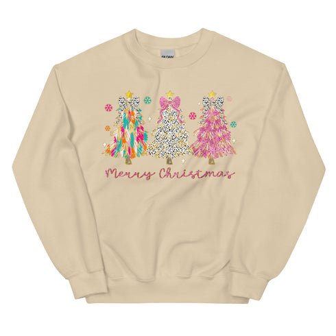 Merry Christmas Brushstroke Tree Sweatshirt