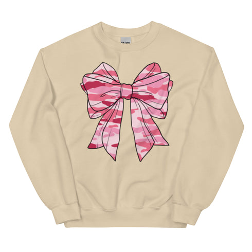 Camo Pink Bow Crewneck