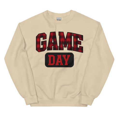 Game Day Red Plaid Football Sweatshirt