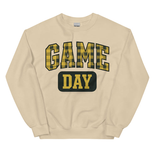 Game Day Yellow Plaid Football Sweatshirt