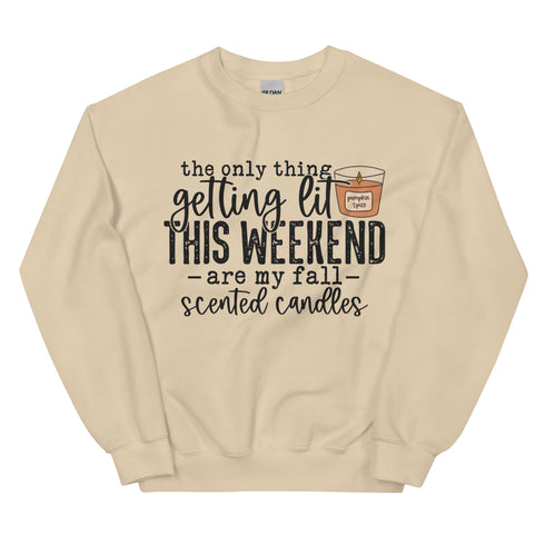 Getting Lit Fall Candles Halloween Sweatshirt