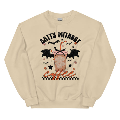 Batty Without Coffee Halloween Sweatshirt