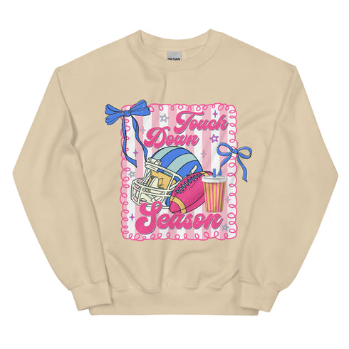 Football Touch Down Season Pink Sweatshirt