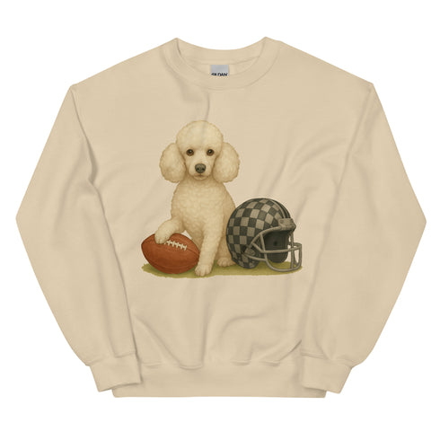 White Poodle Football Sweatshirt