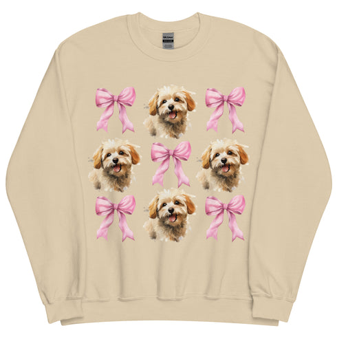 Maltipoo Pink Bow Dog Sweatshirt