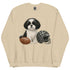 Black and White Shih Tzu Football dog Sweatshirt