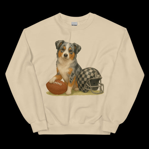 Blue Merle Aussie Football Sweatshirt