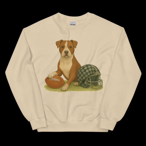 Pitbull Brown and White Football Sweatshirt