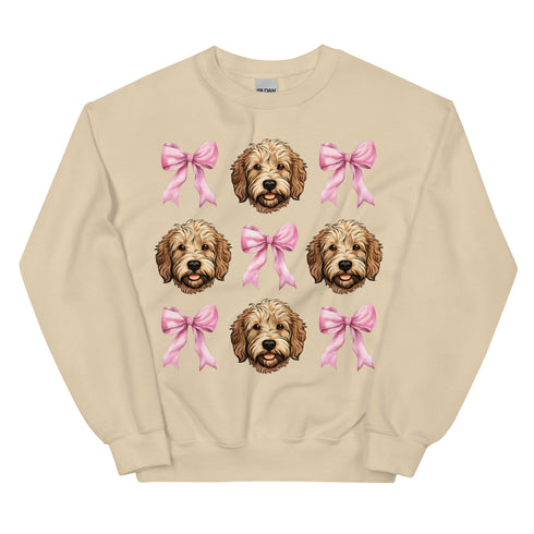 Golden Doodle With PInk Bows Dogs Sweatshirt