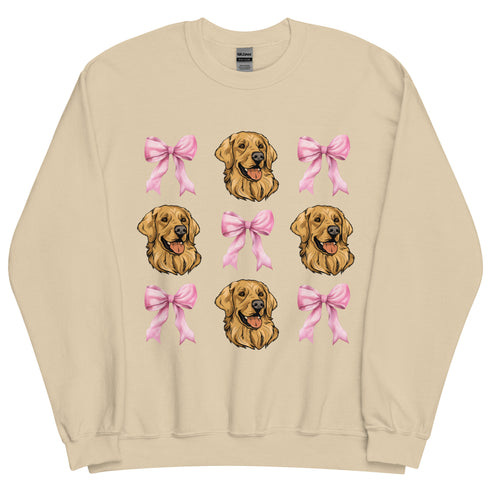 Golden Retriever with bows Sweatshirt