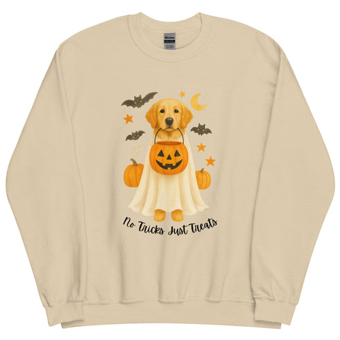 Golden Retriever No Tricks Just Treats Crewneck
