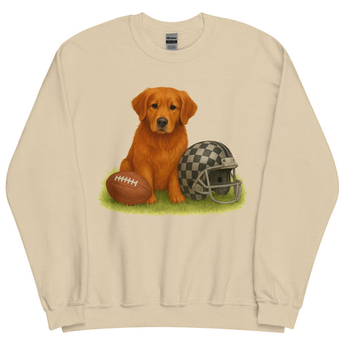 Red Golden Retriever Football Crewneck