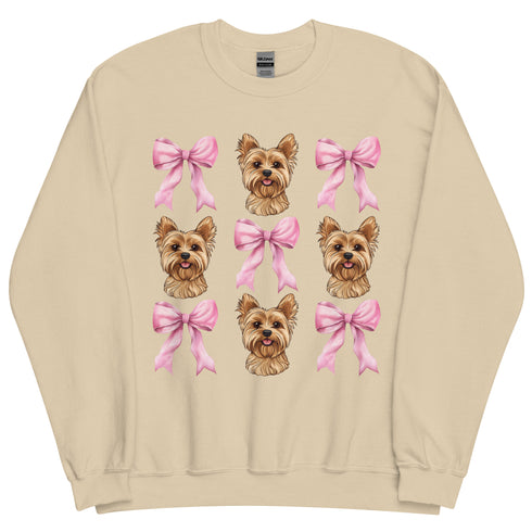 Blonde Yorkie with bows Sweatshirt