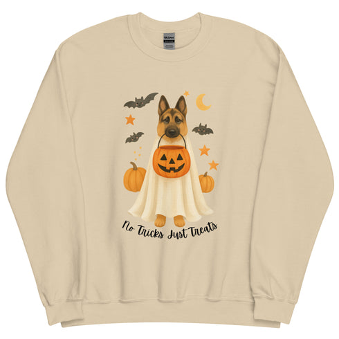 German Shepherd No Tricks Just Treats Crewneck