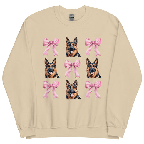 German Shepherd with Bows Sweatshirt