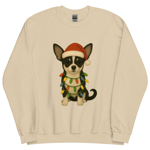 Christmas Black and White Chihuahua Crewneck