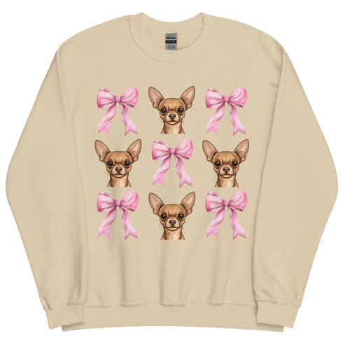 Tan chihuahua with bows Sweatshirt