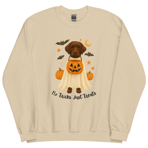 Chocolate Lab Halloween No Tricks Dogs Sweatshirt