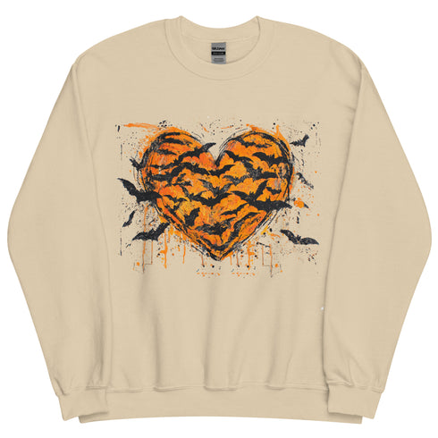 Halloween Heart and Bats Sweatshirt