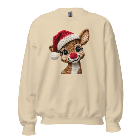 Faux Yarn Reindeer Crewneck