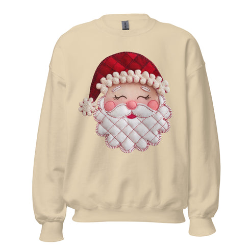 Santa Faux Patchwork Christmas Sweatshirt,