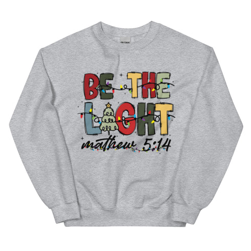 Be The Light Christian Christmas Crewneck