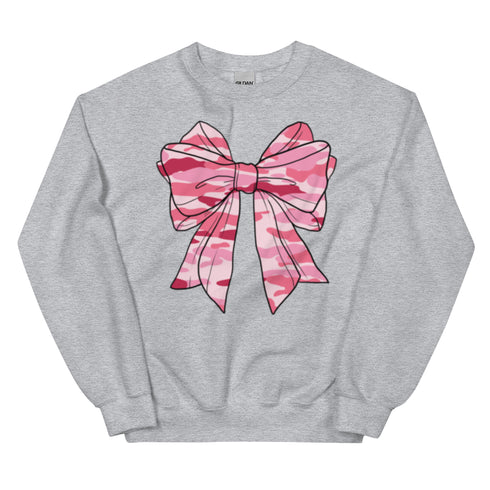 Camo Pink Bow Crewneck