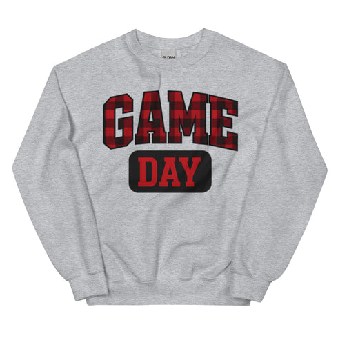 Game Day Red Plaid Football Sweatshirt