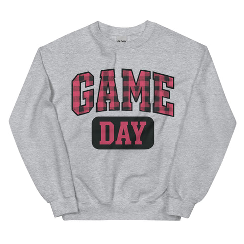 Game Day Pink Plaid Football Sweatshirt